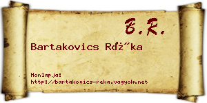 Bartakovics Réka névjegykártya