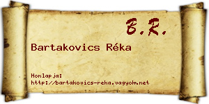 Bartakovics Réka névjegykártya