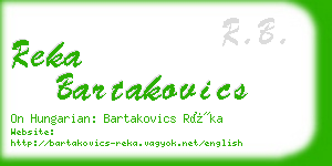 reka bartakovics business card